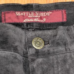 Womens Seattle Suede Eddie Bauer Brown Straight Leg Lined Leather Pants