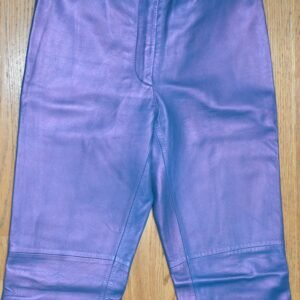 BEBE Blue 100% Leather Butter Glove Soft Hand Stitched Straight Pants